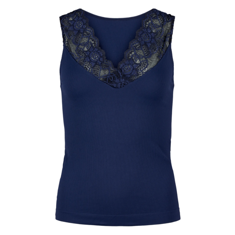 Belen v-lace top - Marine