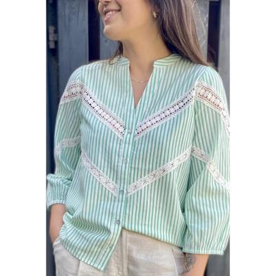 Love1120 skjorte - Cream/l. jade