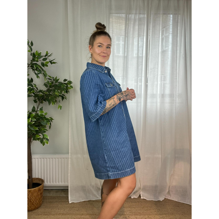Mira kjole - Midt blue stripe