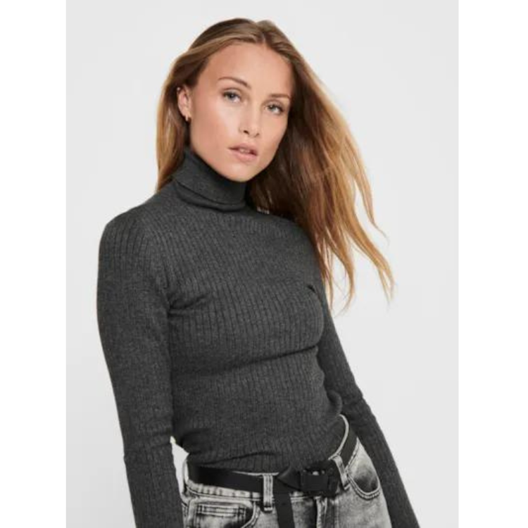 Onlkarol strik - Dark grey melange