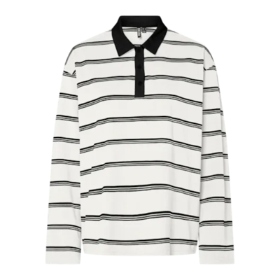 Pcsadie polo bluse - Cloud dancer/black