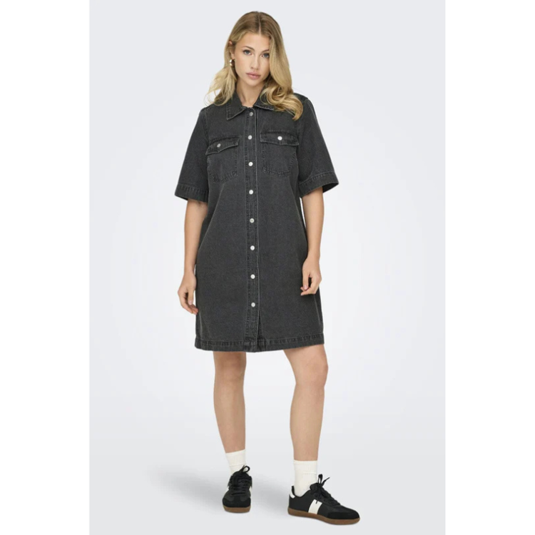 Onlbelle kjole - Washed black