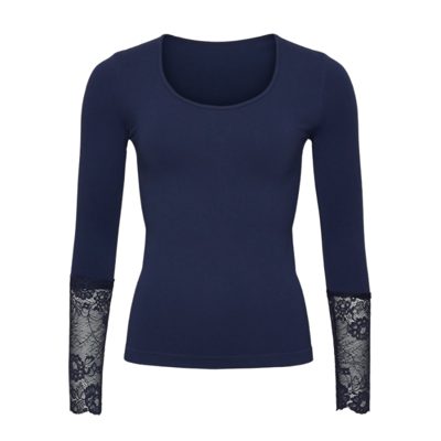 Mary lace bluse - Blu