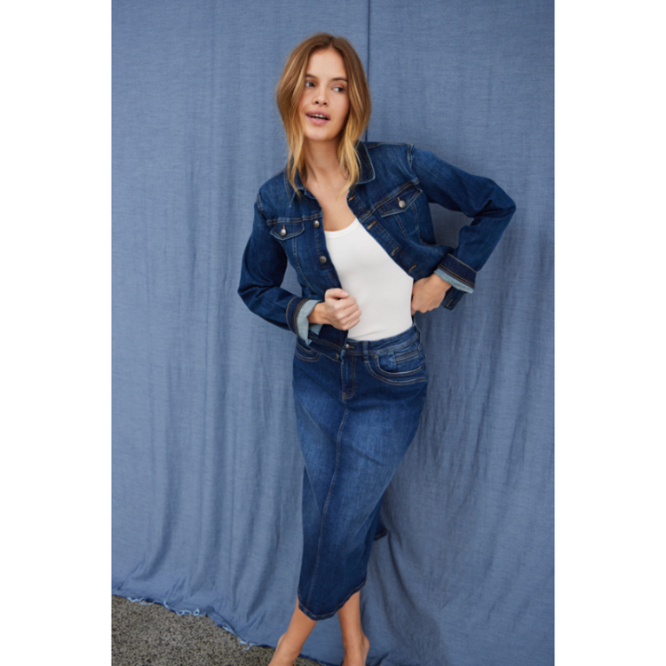 Pzkatja nederdel - Dark blue denim