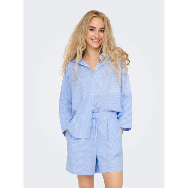 Onlaugusta skjorte - Cloud dancer/blue stripes