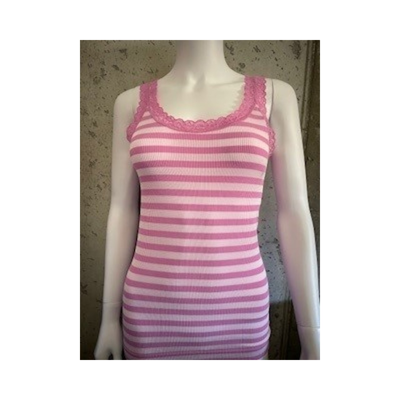 Isa rib top - Macaron-bianco