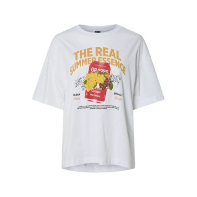 Pcclaude t-shirt - Bright white/summer essens