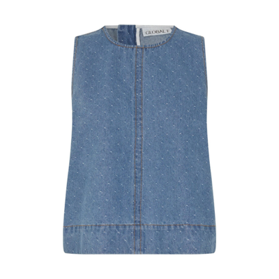 Rihne top - Midt blue dot