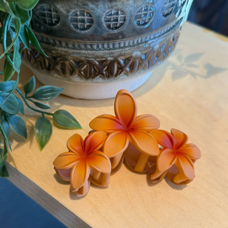 Flower mat hårklemme - Orange