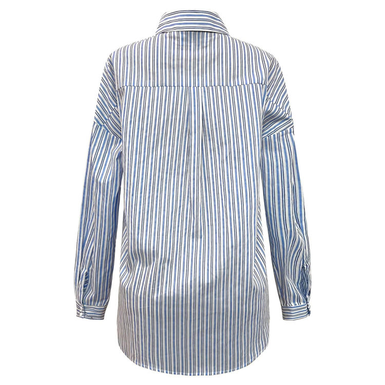 Sara skjorte - White blue stripe