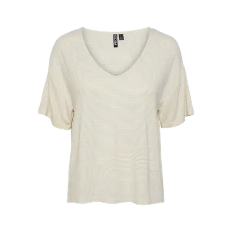 Pcbillo t-shirt - Bright white/gold lurex