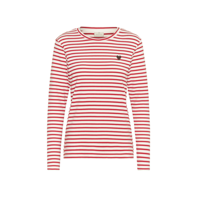 Liddy bluse - Chalk/true red-fudge