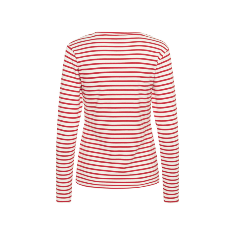 Liddy bluse - Chalk/true red-fudge