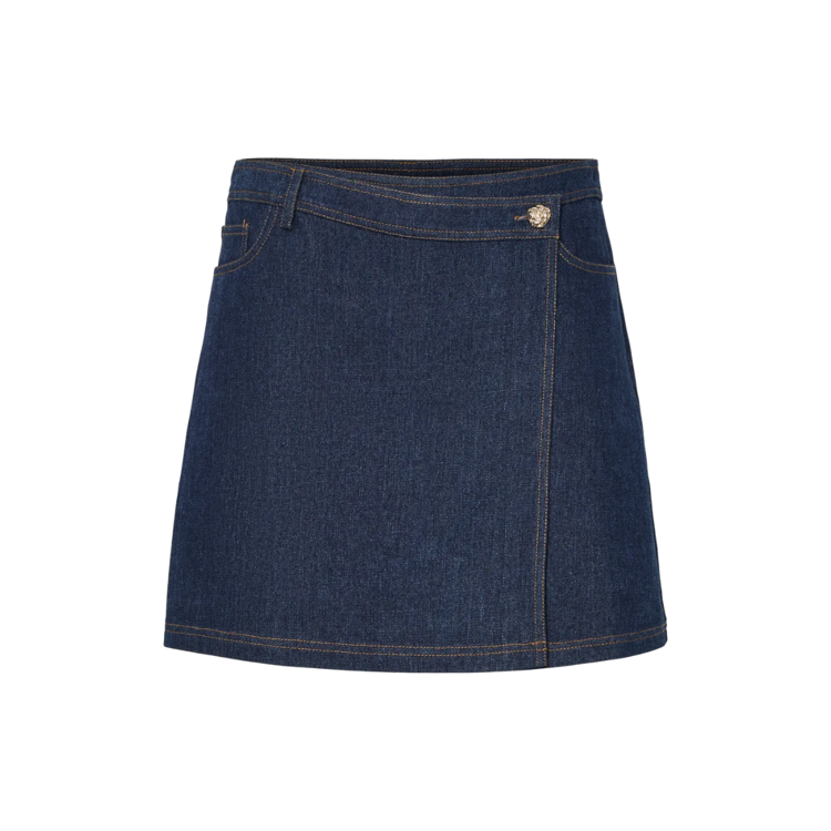 Pcfabia nederdel - Dark blue denim