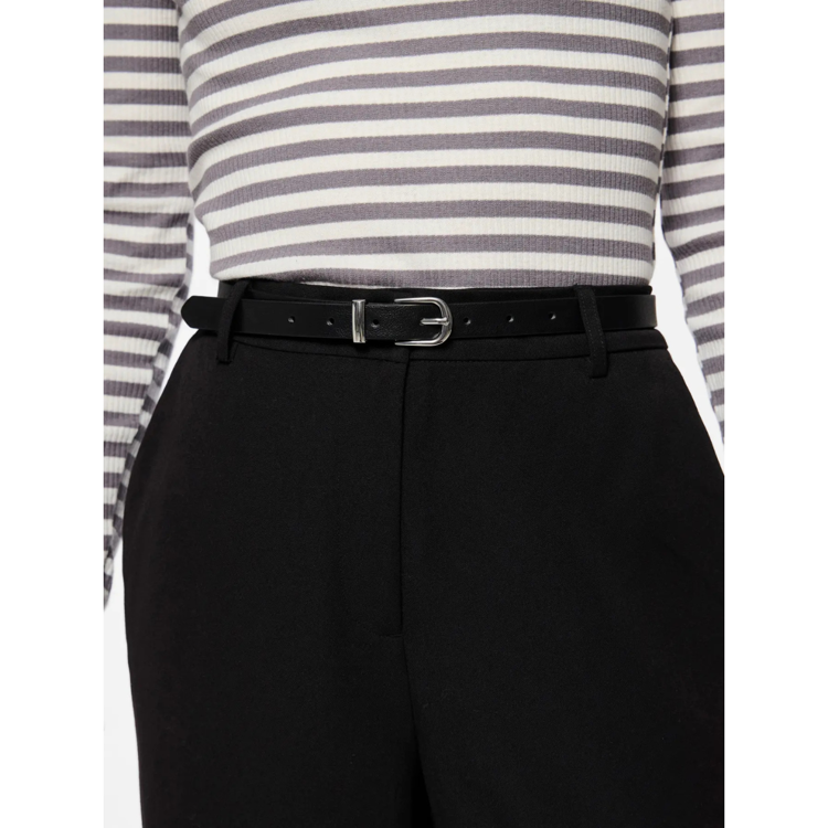 Pcmyra bælte - Black/silver bukle