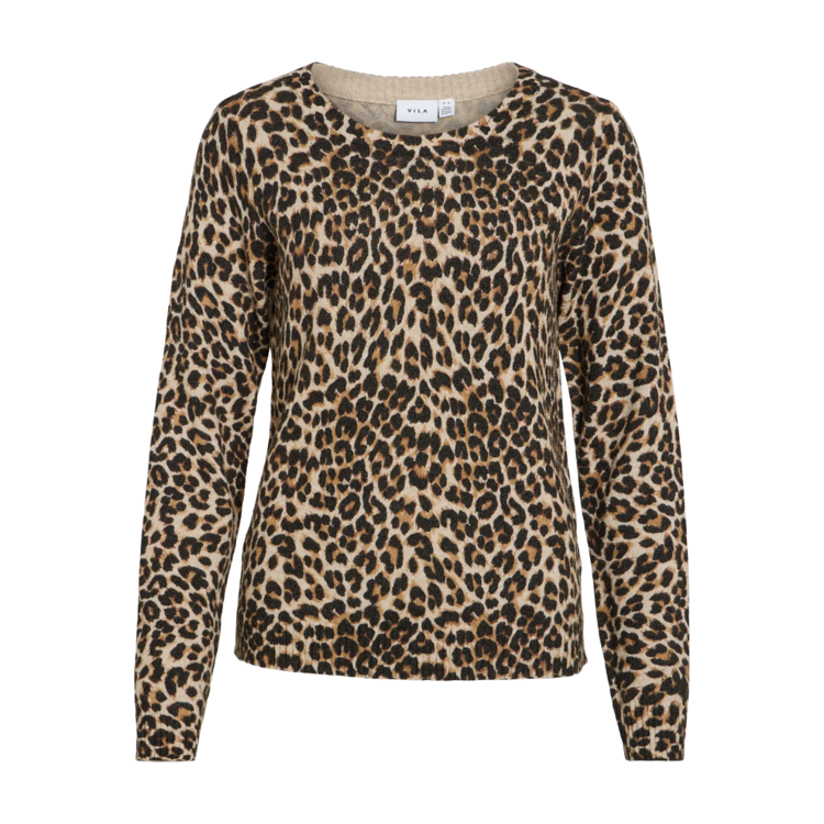 Viril strik bluse - Birch/leopard