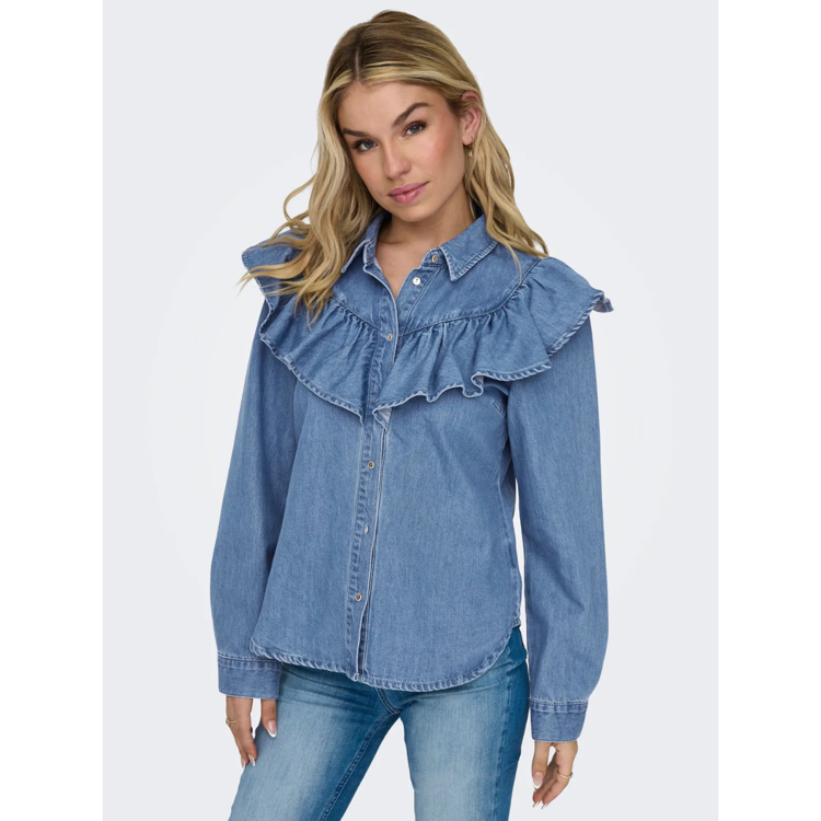 Onlindigo skjorte - Medium blue denim