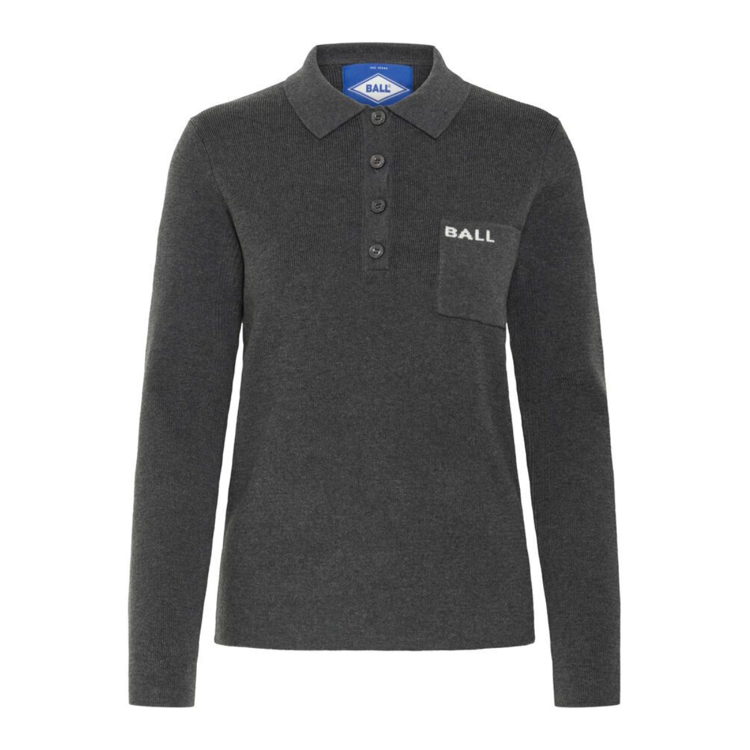 Bamarietta strik polo - Dark grey melange