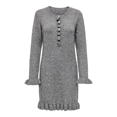 Onlmera strik kjole - Medium grey melange
