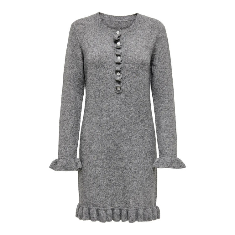 Onlmera strik kjole - Medium grey melange