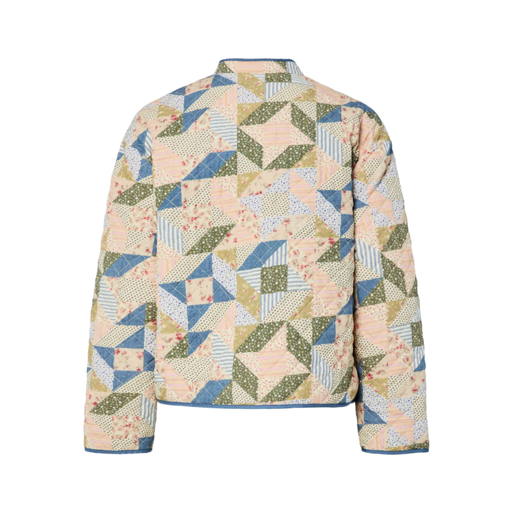 Pcrikke quilted jakke - Birch/patchwork