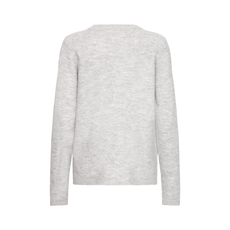 Frellis strikbluse - Light grey melange