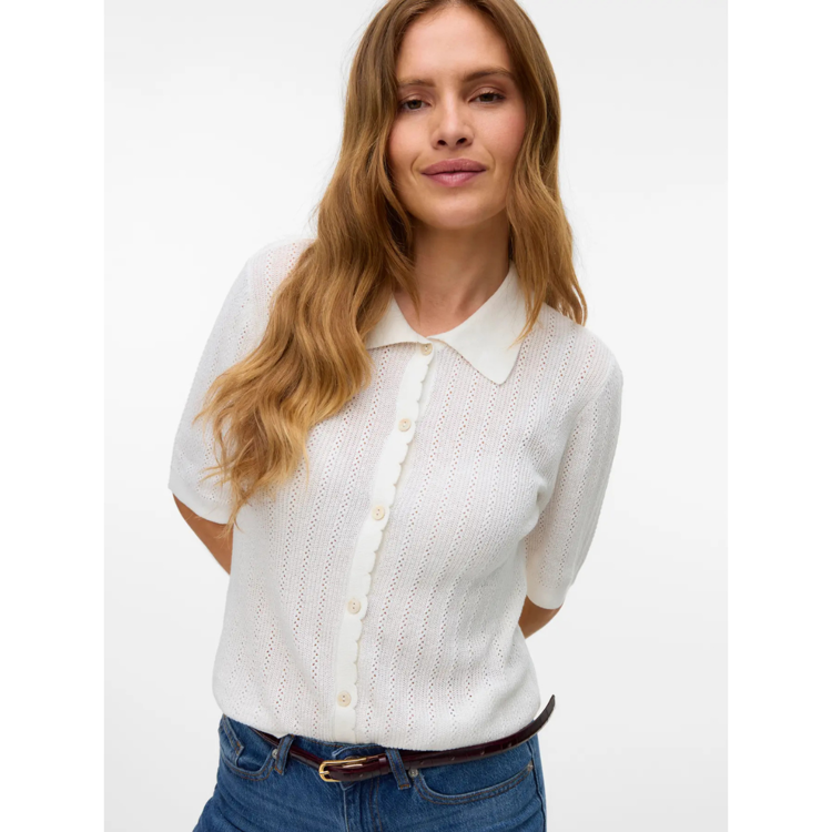 Vmluxlight polo t-shirt - Snow white