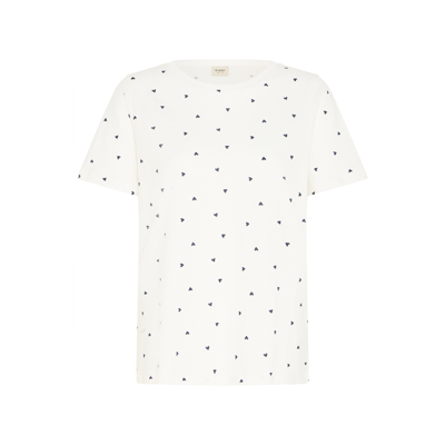 Frhazilia t-shirt - blanc de blanc w. navy
