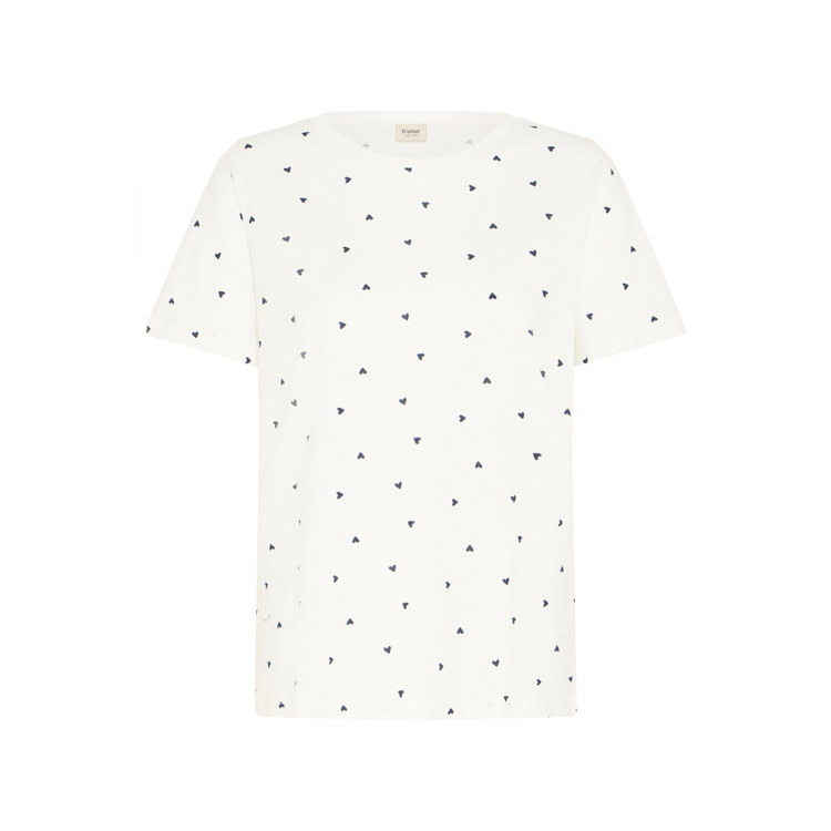 Frhazilia t-shirt - blanc de blanc w. navy