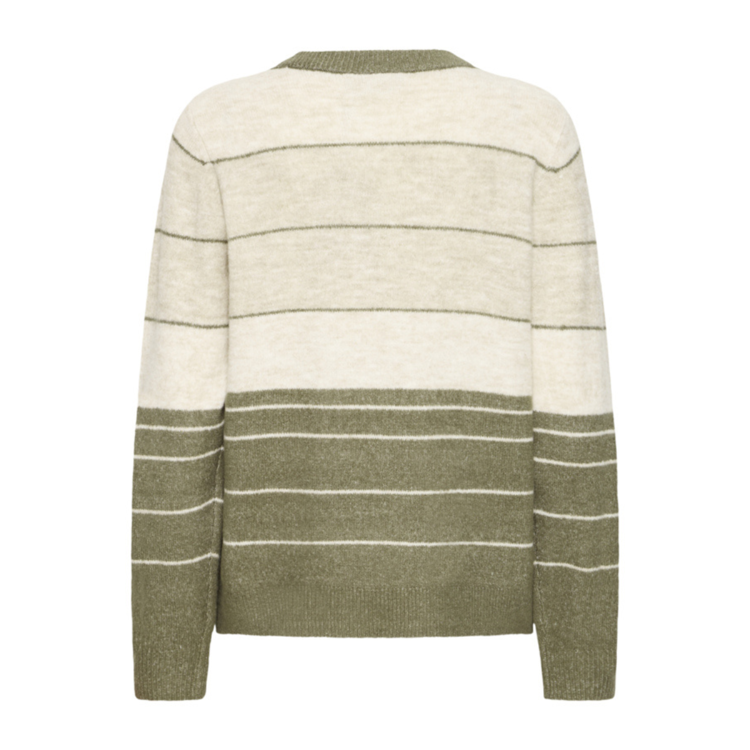 Frellis strikbluse - Dusty olive melange