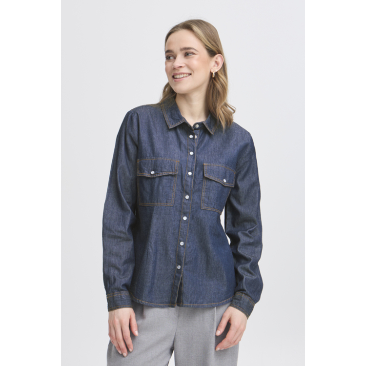 Frlarissa skjorte - Raw blue denim