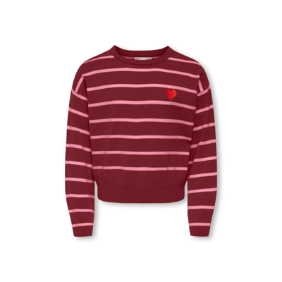 Kogamy strikbluse - Cabernet/sea pink