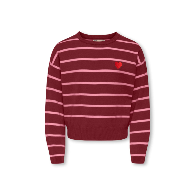 Kogamy strikbluse - Cabernet/sea pink