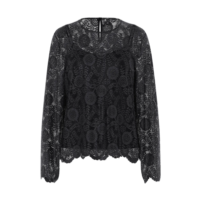 Pcolline lace bluse - Black