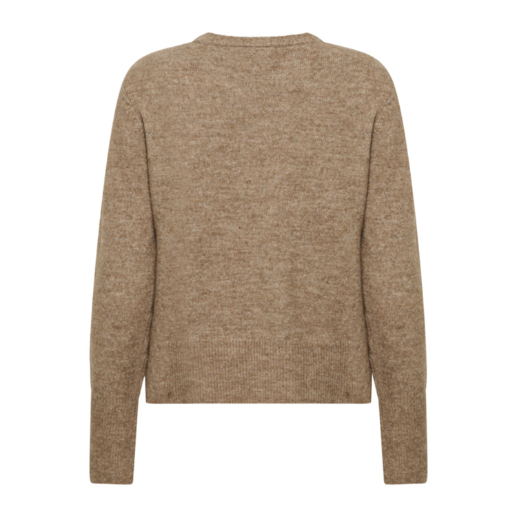 Kaniel strikbluse - Toasted coconut melange