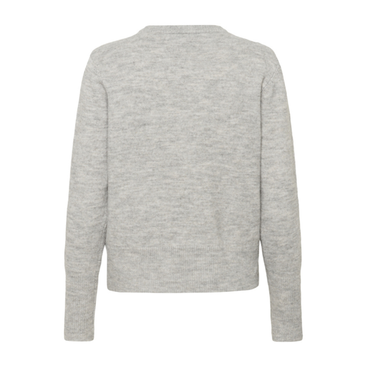 Kaniel strikbluse - Light grey melange