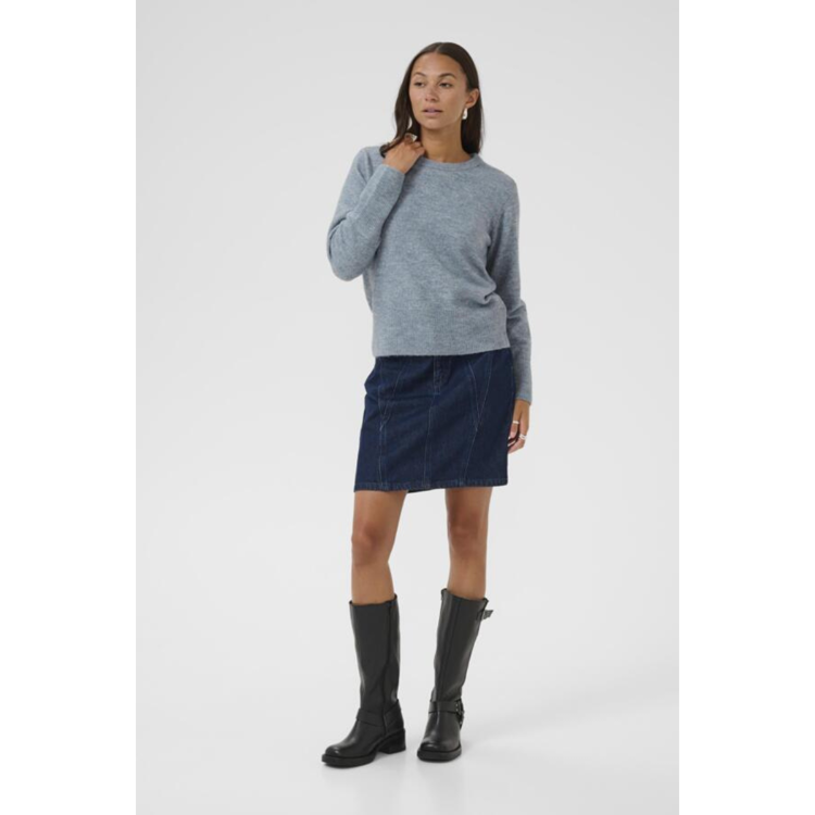 Kaniel strikbluse - Windward blue melange