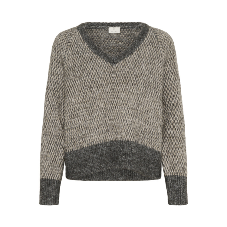 Kamelinda strik - Dark grey m./feather gray