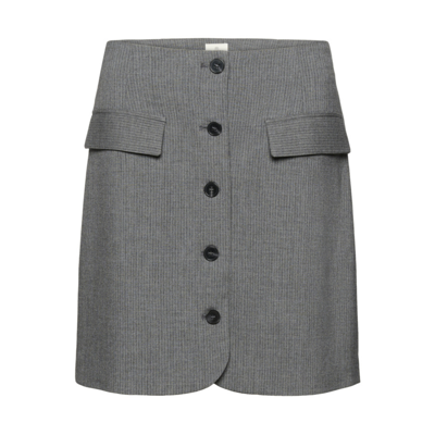 Kaellie nederdel - Grey melange/chalk stripe