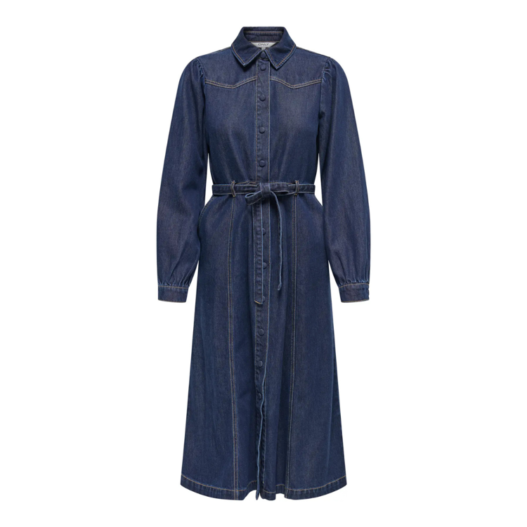 Onljulie denim kjole - Dark blue denim