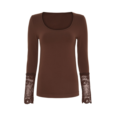Mary lace bluse - Cioccolato