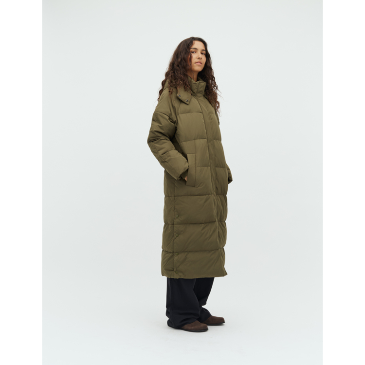 Ela slit jakke - Warm olive