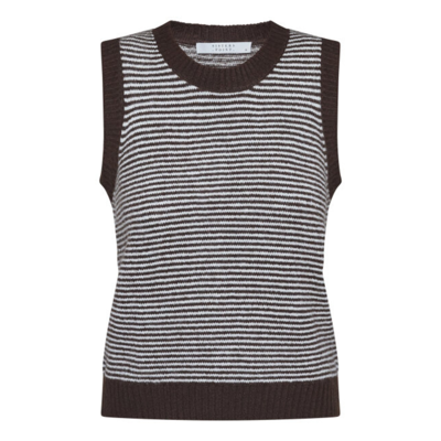 Megi vest - Brown/cream