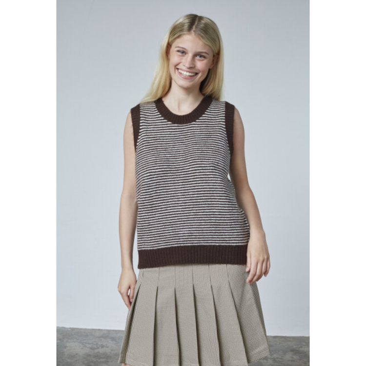 Megi vest - Brown/cream
