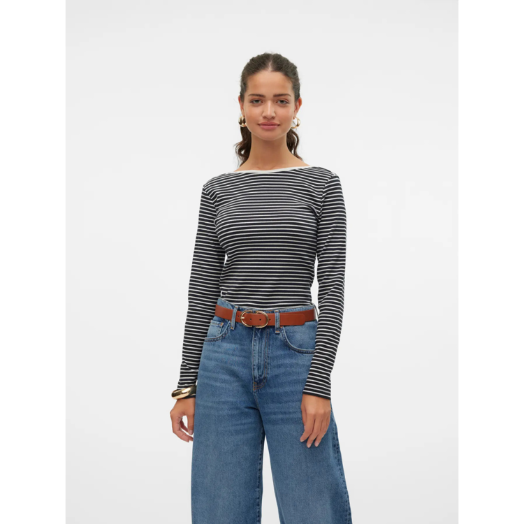 Vmchloe bluse - Black/snow white