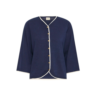 Frcontrast cardigan - Navy blazer
