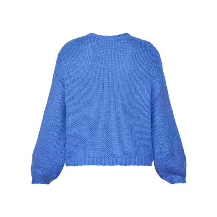 Lidar strikbluse - Bright cobalt