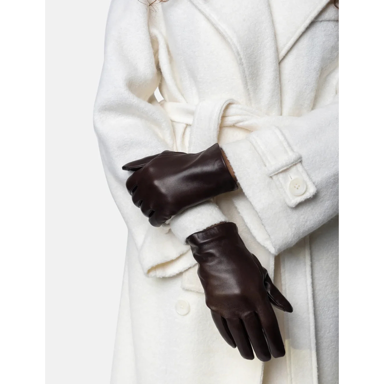 Stacey plain handske - Dark brown