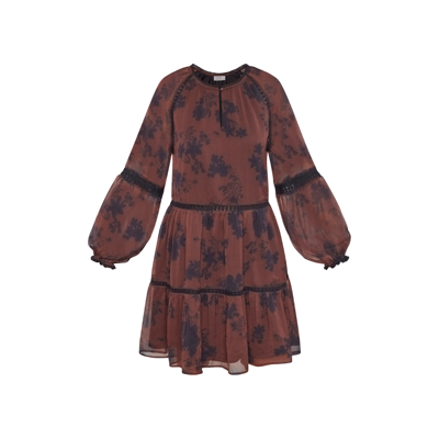 Love1406 kjole - Bordeaux/flower