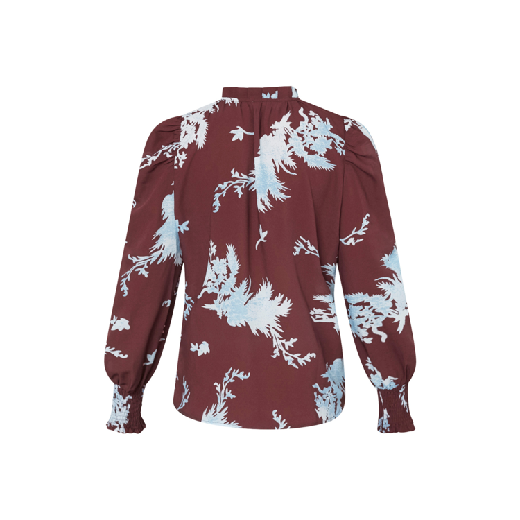 Love490-25 bluse - Bordeaux/leaf